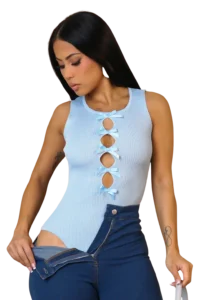 woman in good looking body suite