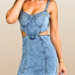 Cutout Wide Strap Bodycon Mini Dress
