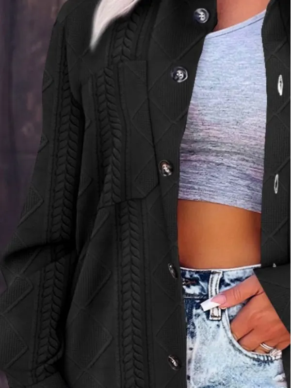 Knit Button Up Long Sleeve Outerwear Cardigan