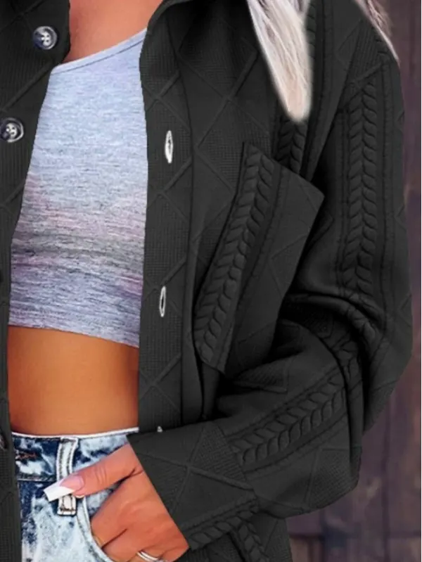 Knit Button Up Long Sleeve Outerwear Cardigan - Image 3