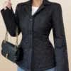 Quilted Button Up Puffer Style Outerwear Jacket