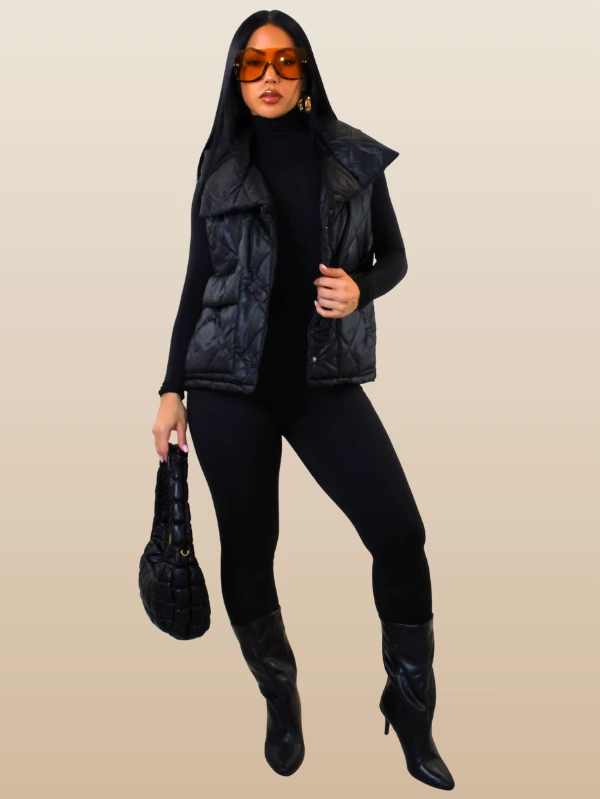 Black Quilted Puffer Vest