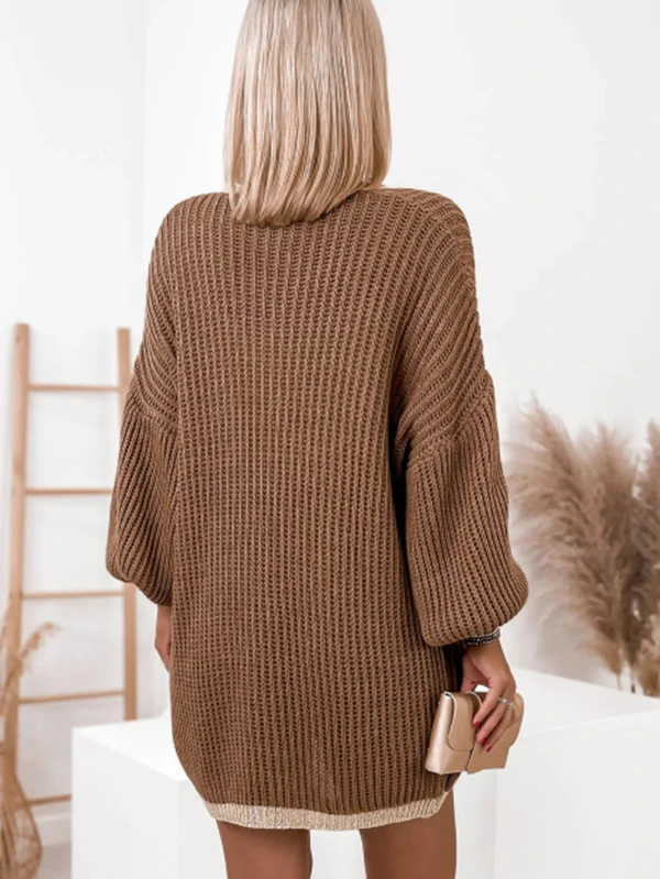 Chocolate Shimmer Longline Knitted Cardigan