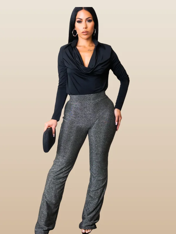 Starlight Shimmer High-Waist Ladies Trousers