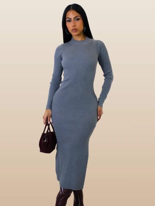 Winter Chic Fitted Ladies Midaxi Dress
