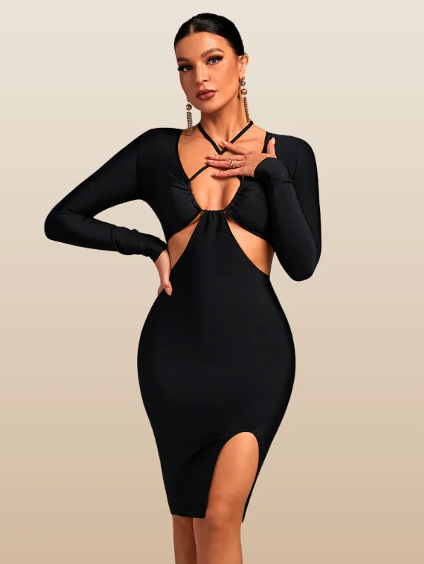 shadow-sculpt-black-halter-long-sleeve-midi-dress