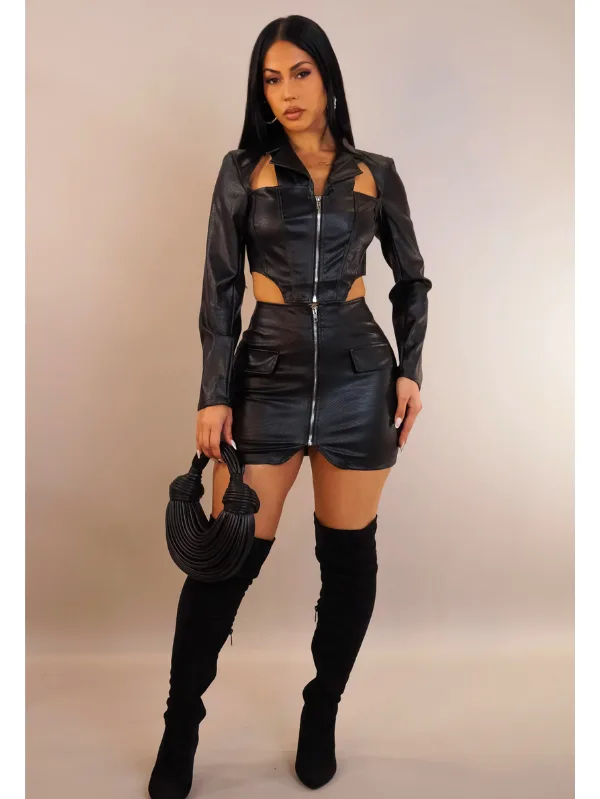 I'm the Moment Skirt Set - Black