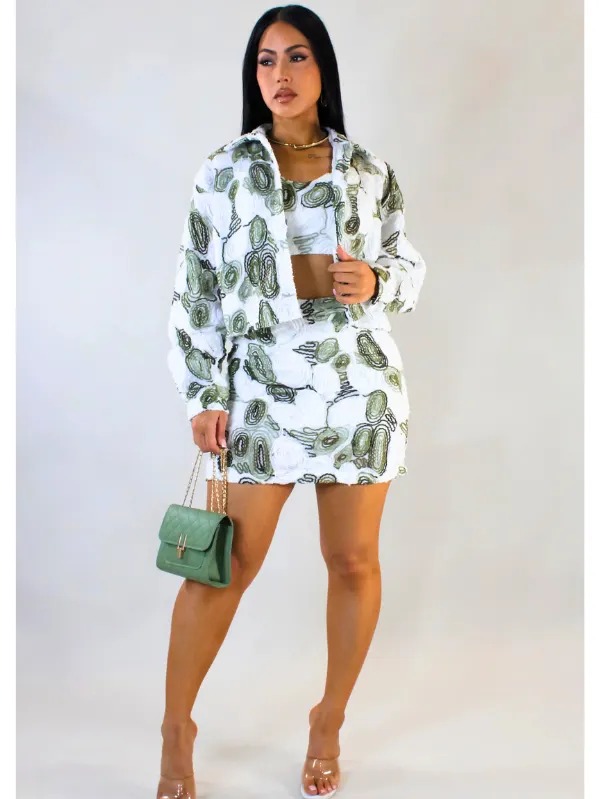 In My Space Skirt Set - Green