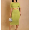 Keep It Going Skirt Set - Green