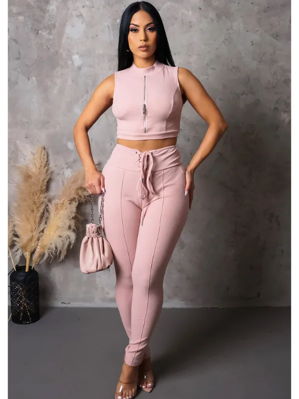 Barceloneta Two Piece Pant Set - Blush