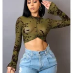 Olive Aura Crop Top