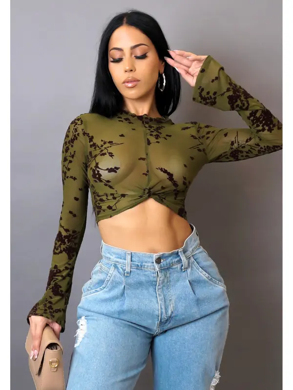 Keep It Simple Crop Top- Green