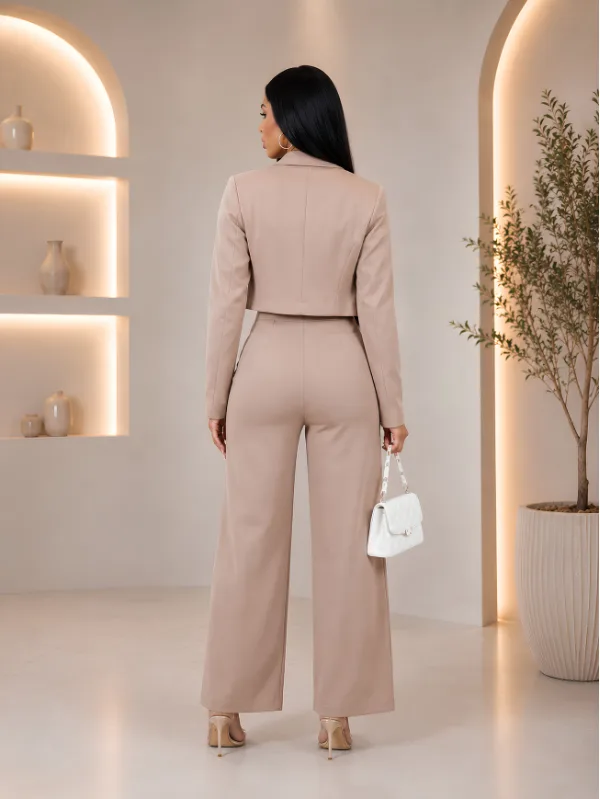 Mocha Luxe Trousers Back View
