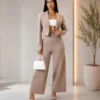 Mocha Luxe Trousers Front View