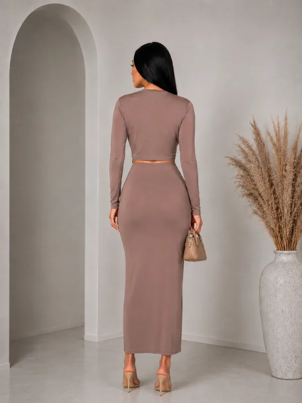 Allure Drape Skirt Set Back View