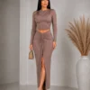 Allure Drape Skirt Set Front View
