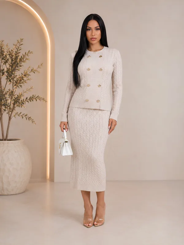 Golden Sand Skirt Set Front View