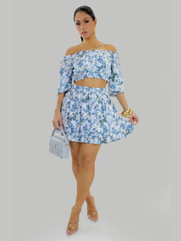 Blue Willow Skirt Set